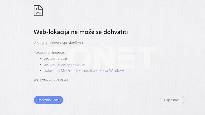 Pad sistema, internet ponovo radi